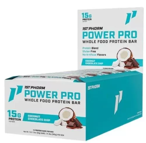 1ST PHORM WHOLE FOOD POWER PRO BAR COCONUT CHOCO CHIP 15