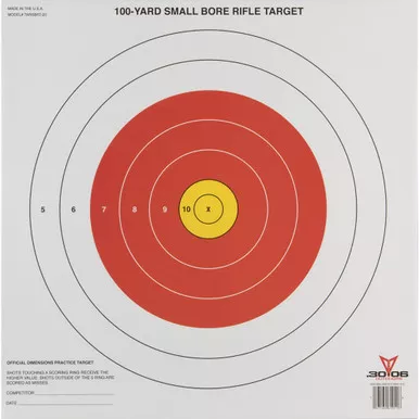 30-06 TARSBRT-20 Small Bore Rifle Target, White, 20 Pack