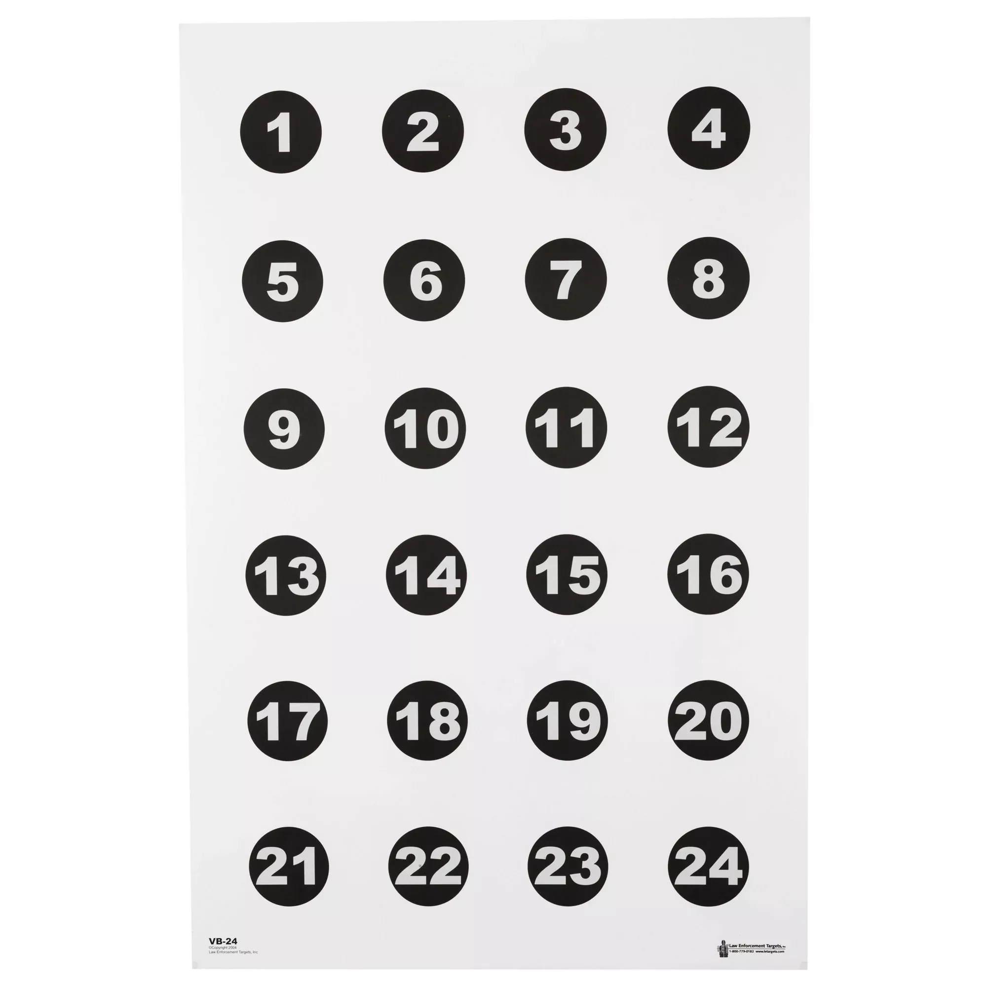Action Target 24" 3 Number Circles Paper Target – 100 Pack