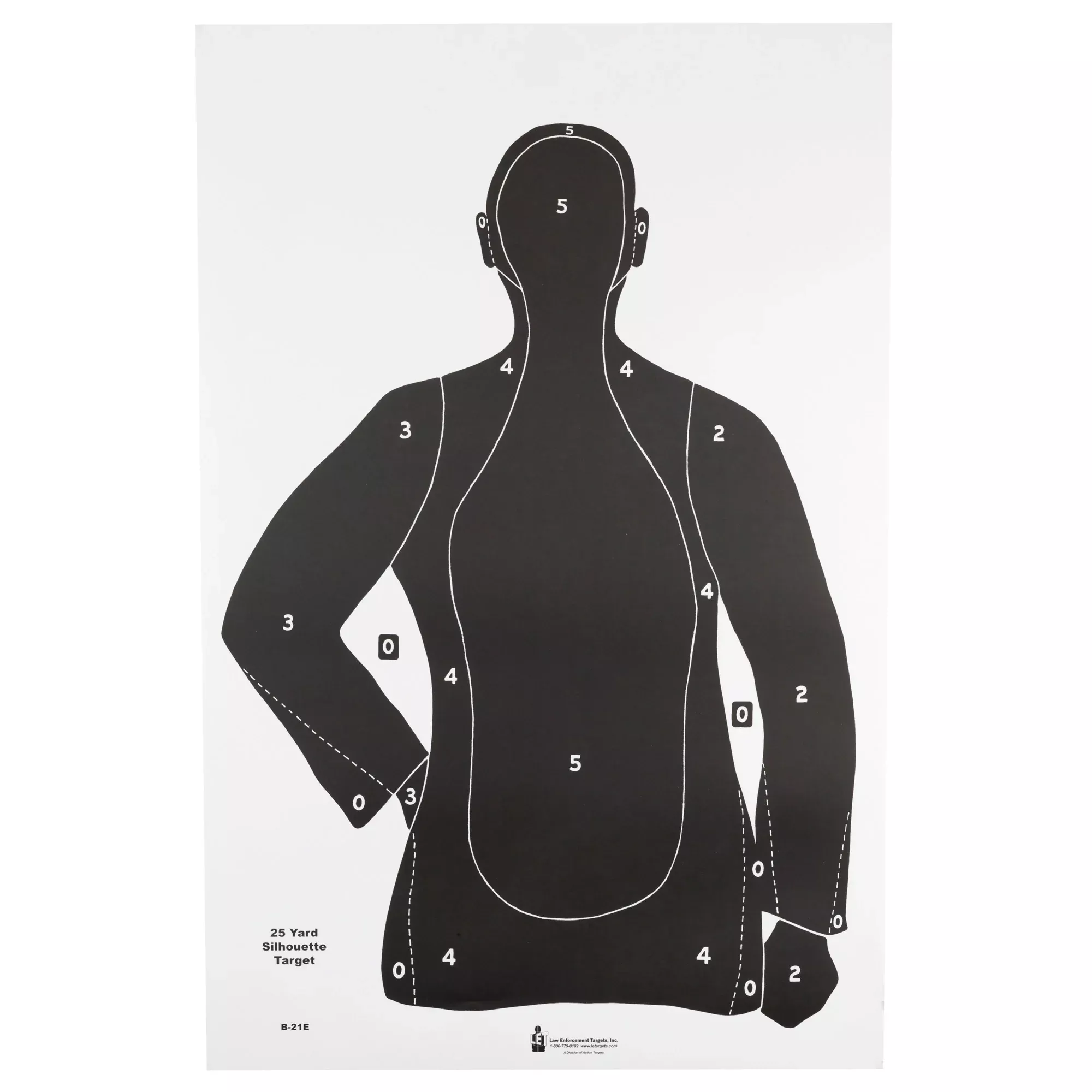 Action Target B-21E Black Silhouette Paper Target – 100 Pack