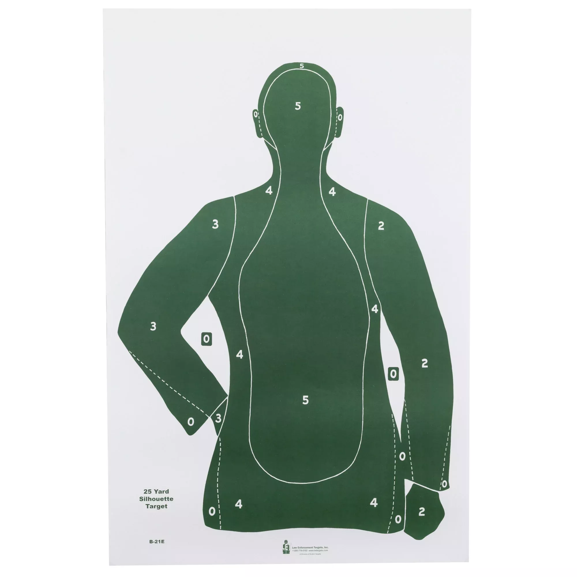 Action Target B-21E Green 100-Pack – 22.5" x 35" Training Silhouette