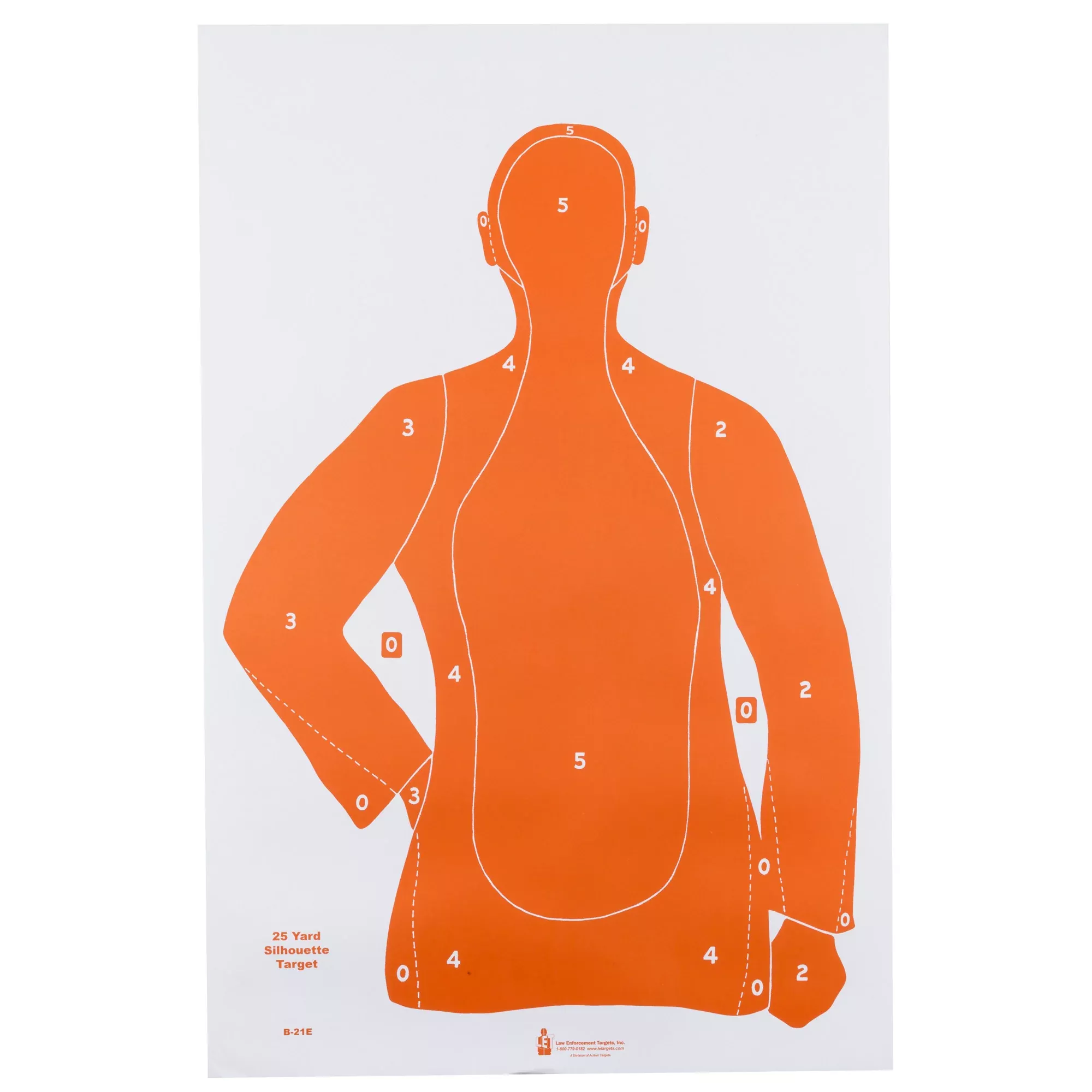 Action Target B-21E Orange 100-Pack Paper Target – Law Enforcement Silhouette