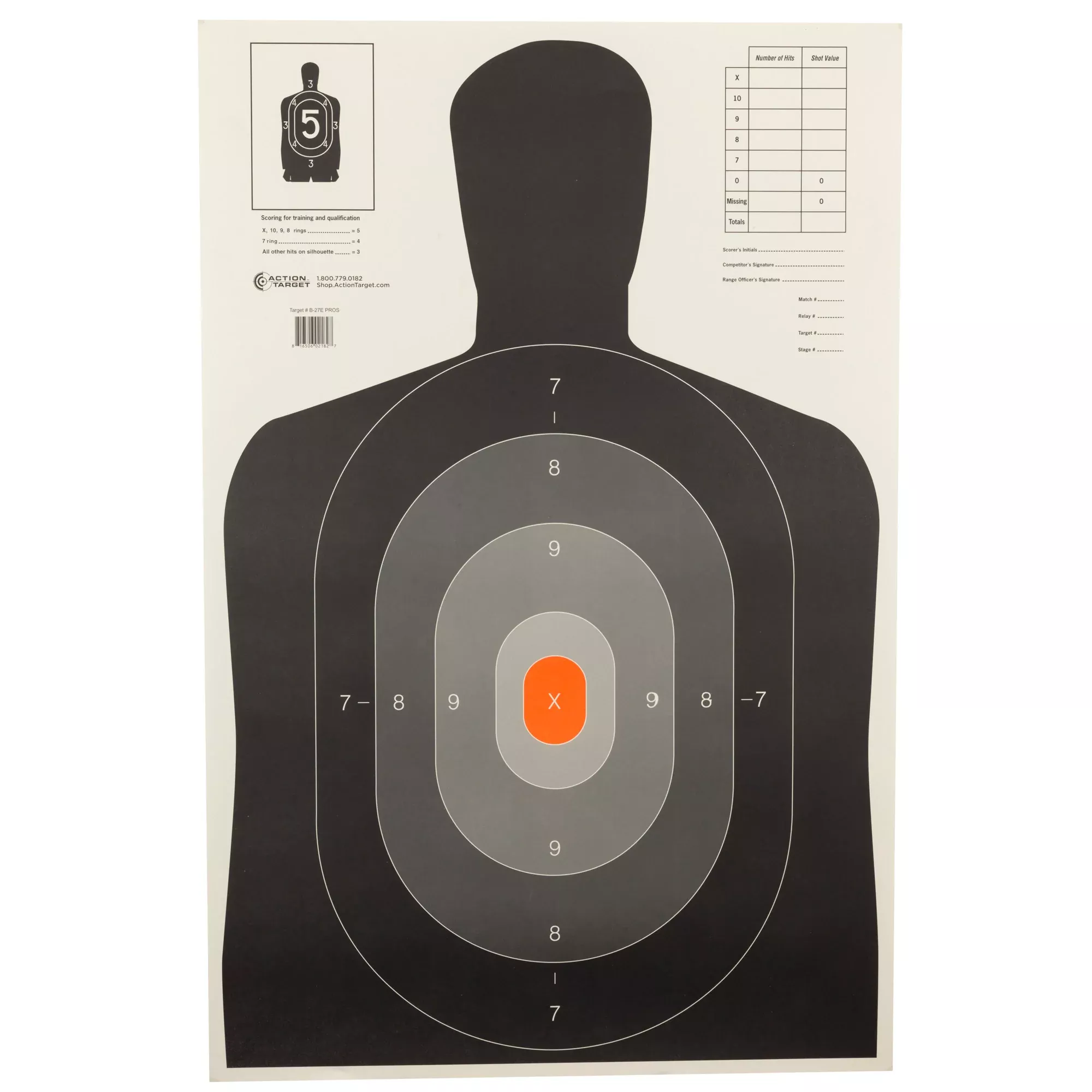 Action Target B-27E Pros Paper Target – 100 Pack