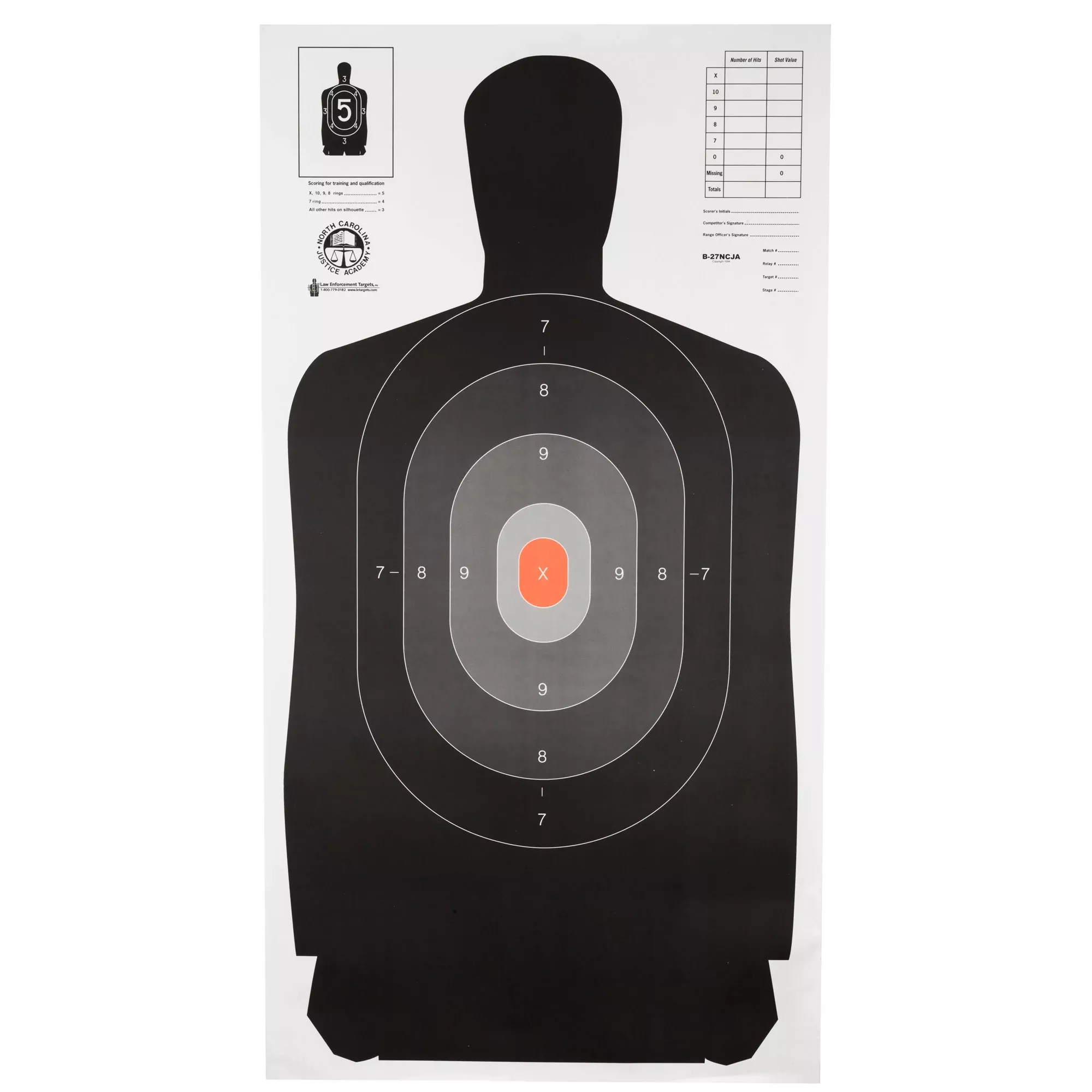 Action Target B-27NCJA Qualification Target – 100-Pack