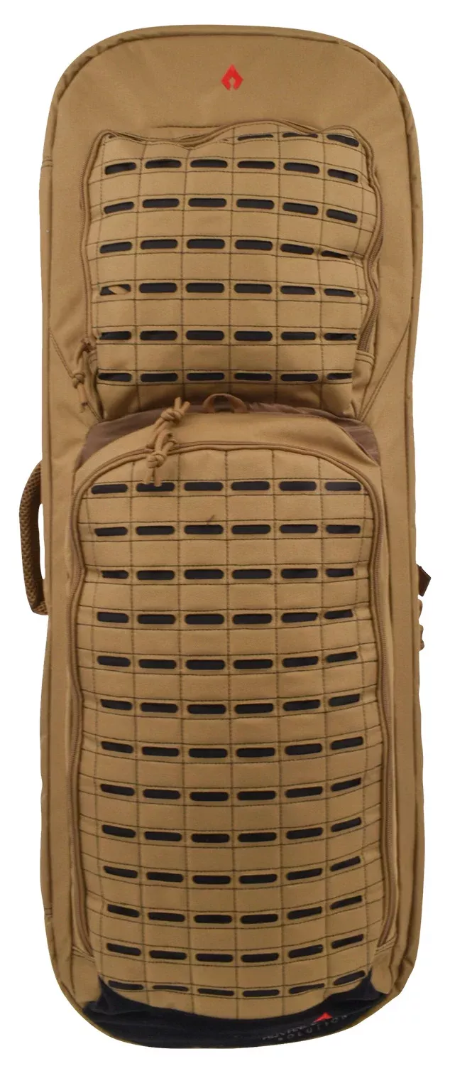 Advance Warrior Solutions FR28RBPTN/BL Frame28" L Backpack with Side Handle, Tan Polyester for Tactical Rifle, Molle Front