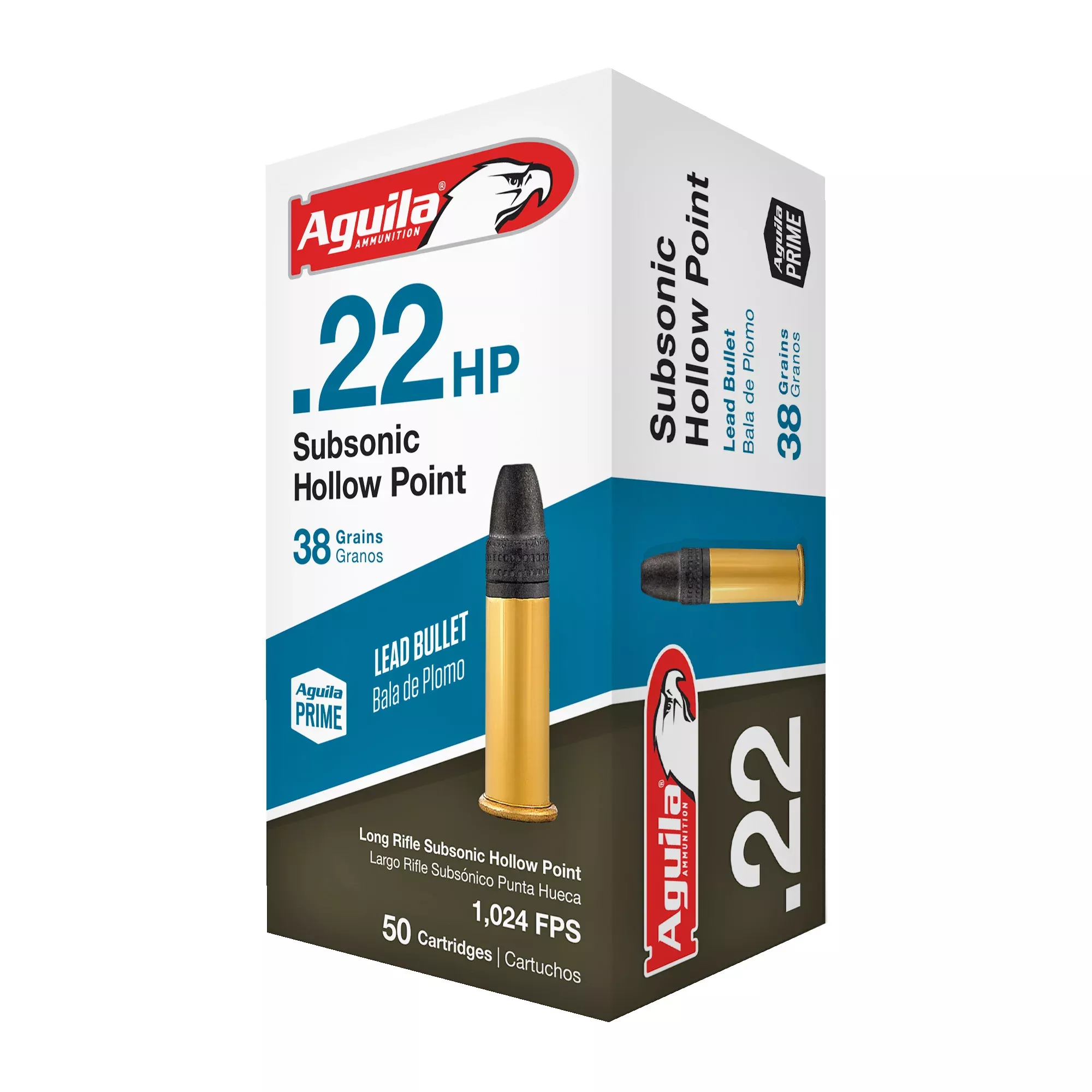 Aguila .22 LR 38gr Subsonic Hollow Point – 50 Rounds