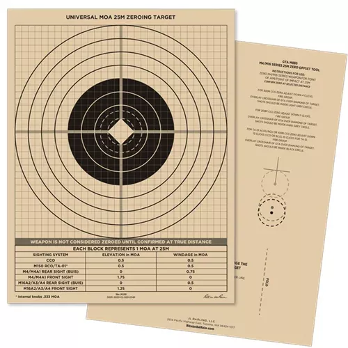All-Weather 25m Multipurpose Zeroing Target – Universal MOA – 100 Pack
