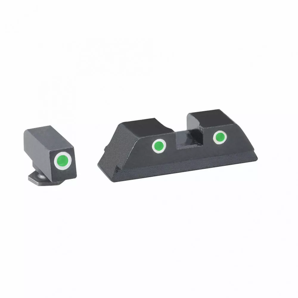 AmeriGlo 3-Dot Tritium for Glock 17, 19 Green/White