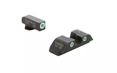 AmeriGlo Classic 3-Dot Night Sights for Glock – White Front / Green Rear