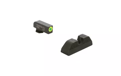 AmeriGlo Protector Night Sights for Glock – Green Tritium Front, Black Rear