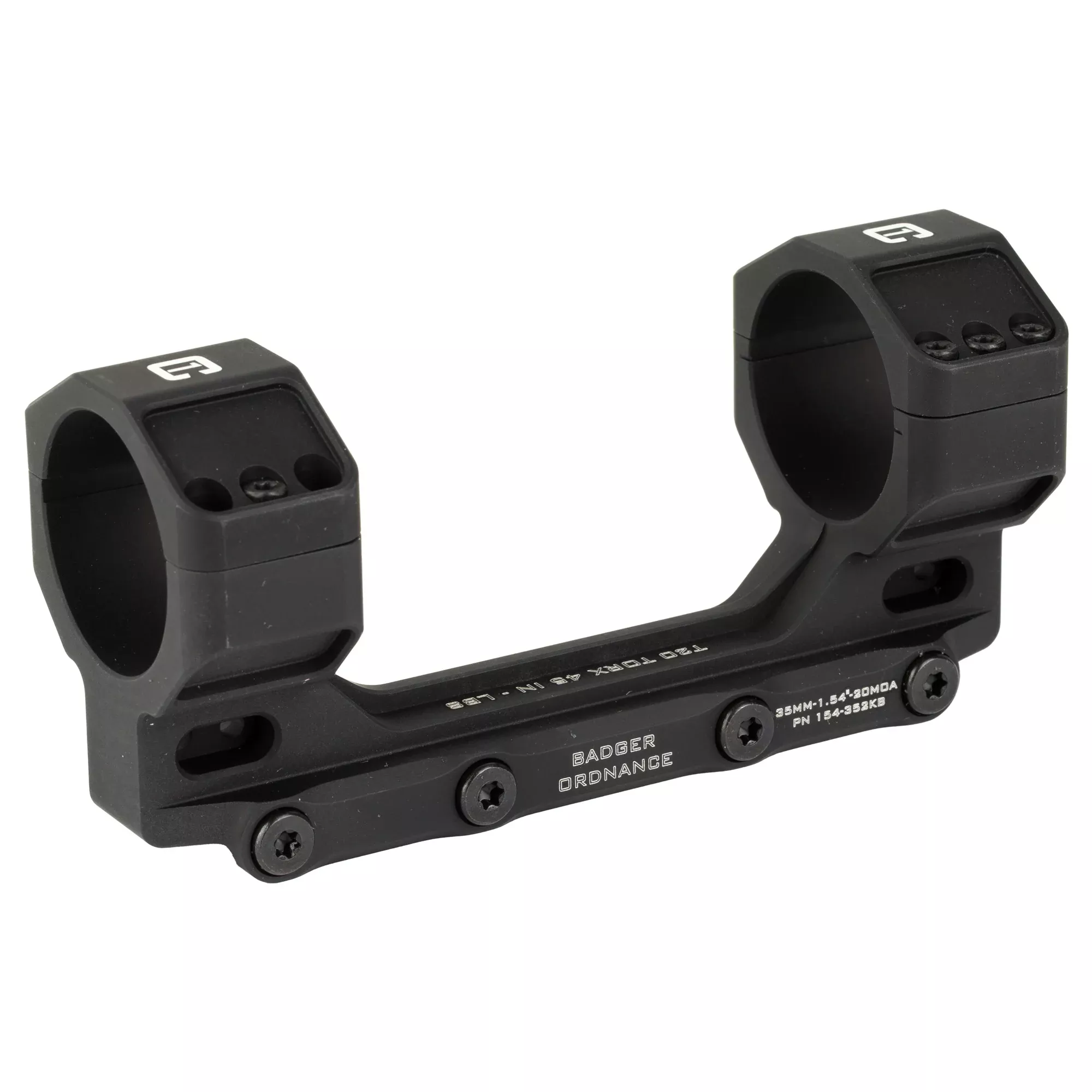 Badger Ordnance Condition One Modular Mount MAX 35mm 1.54" Height with 20 MOA Cant – Black