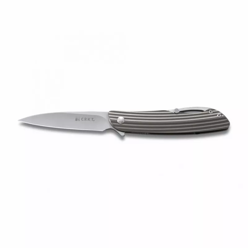 Columbia Swindle Folding Knife Plain Edge Modified Wharncliffe Blade 3.2" Stainless Steel w/Grooves Handle