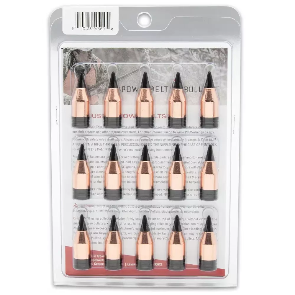 CVA PowerBelt ELR 50 Cal 330gr Bullets – 15-Pack Muzzleloader Projectiles
