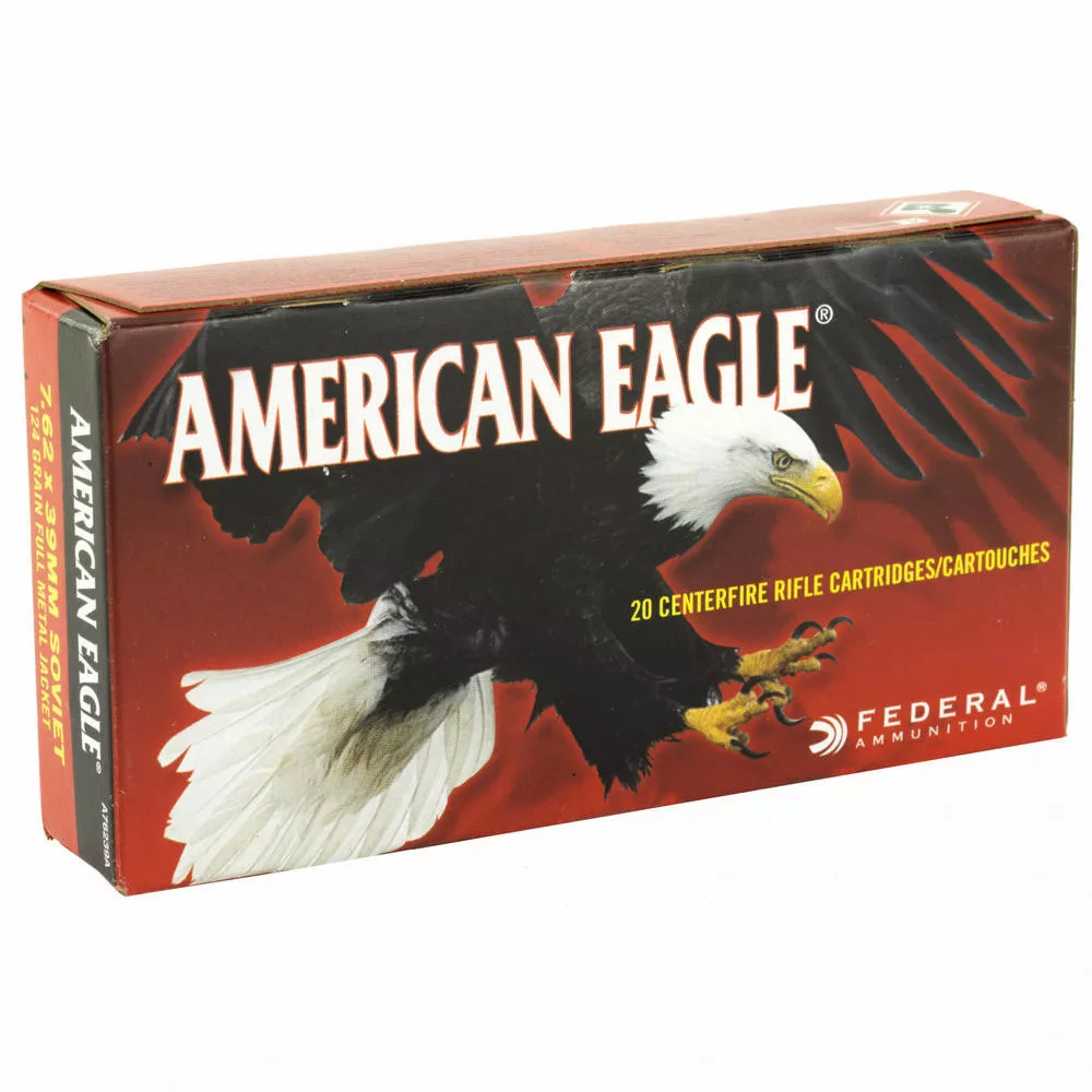 Fed American Eagle 762x39 124 Grain Full Metal Jacket 20/500