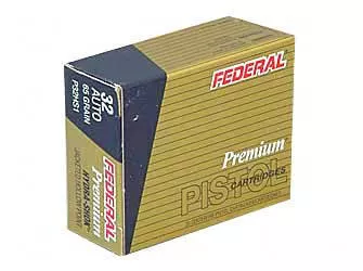 Fed Hydra-Shok 32ACP 65gr Jacketed Hollow Point 20/500