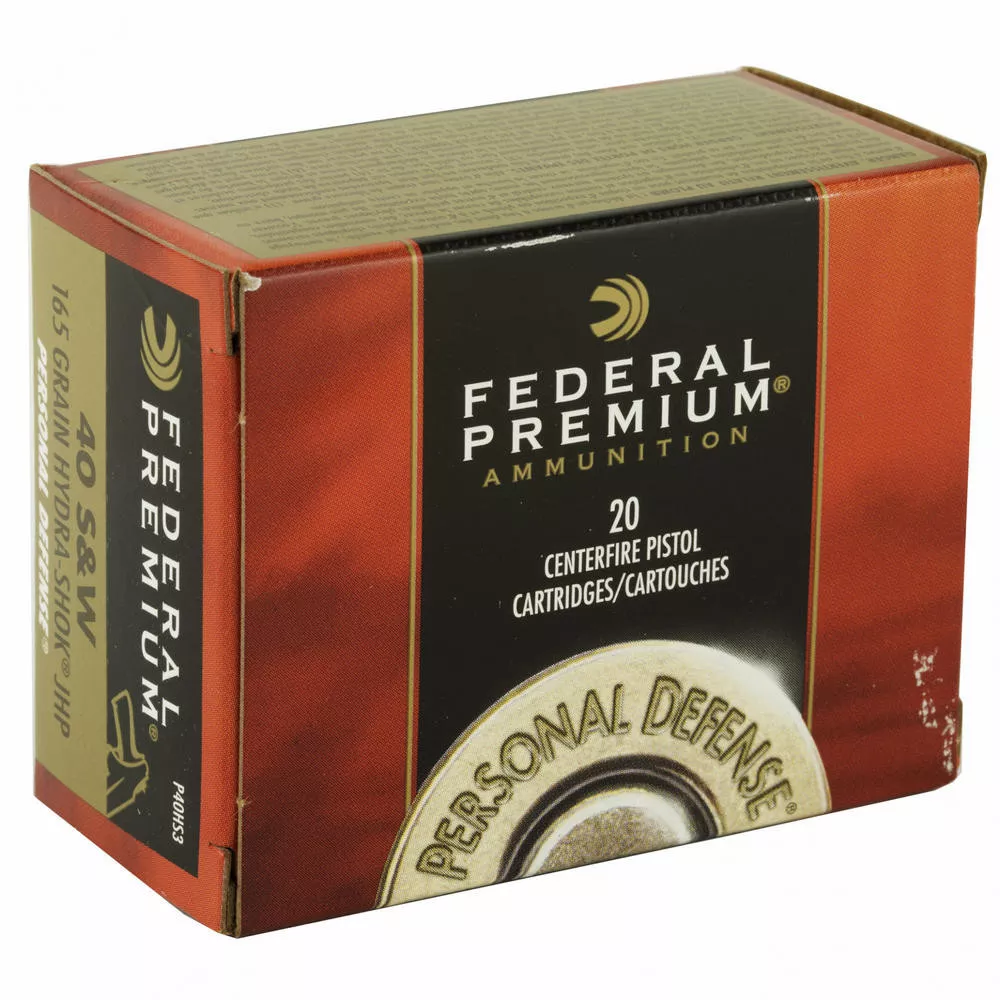 Fed Hydra-Shok 40S&W 165 Grain 20/500