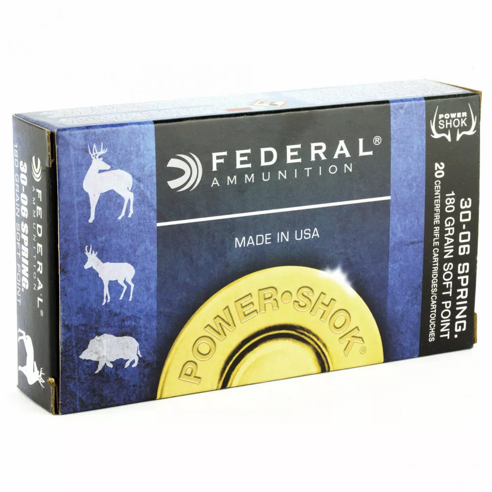Fed PowerShok 30-06 180 Grain Solid Point 20/200