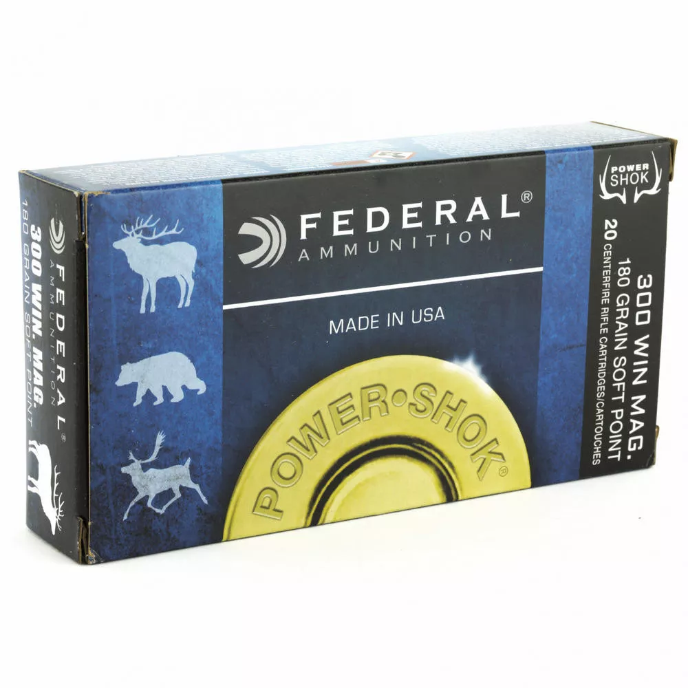 Fed PowerShok 300Win 180 Grain Solid Point 20/200