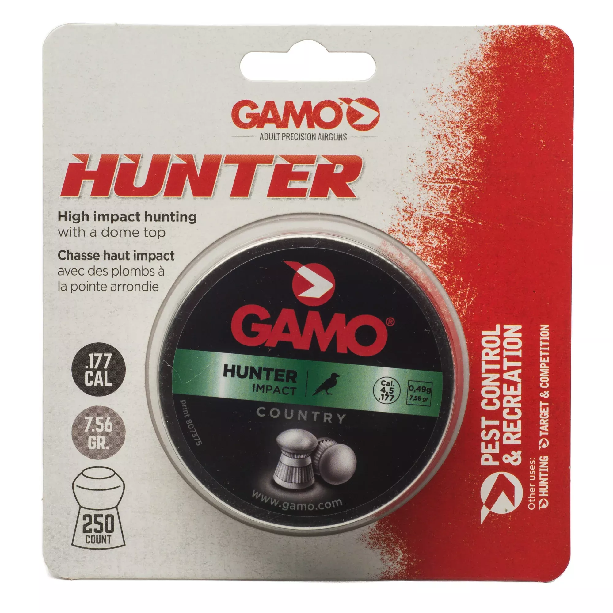 Gamo Hunter Round Nose .177 Cal Pellets – 250 Count