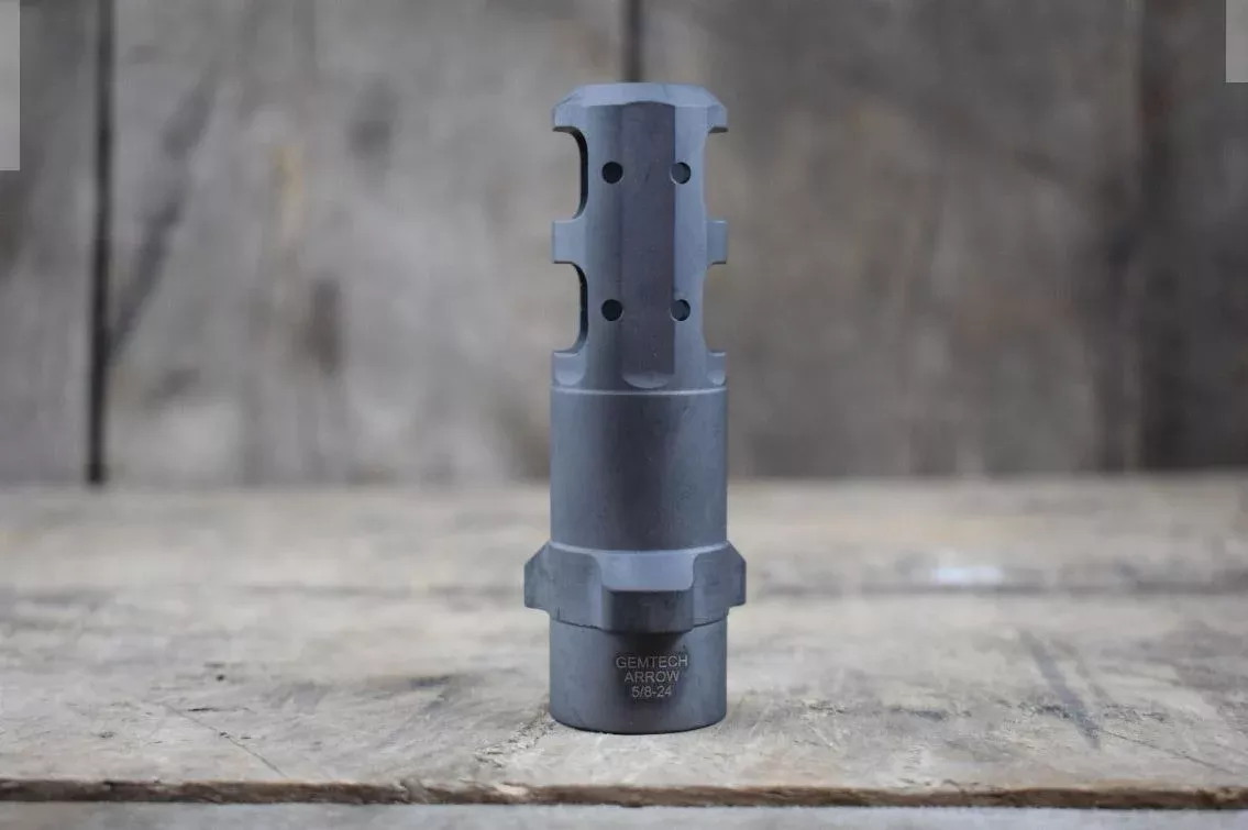 Gemtech TRI-LOCK 338LAP Muzzle Brake – 5/8-24 Thread