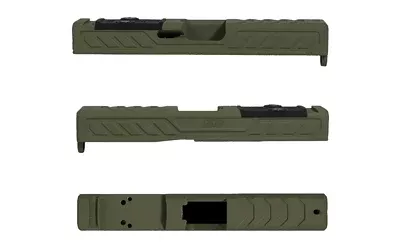 Grey Ghost Precision Slide for Glock 19 Gen5 – RMR Cut, V6 Pattern, OD Green