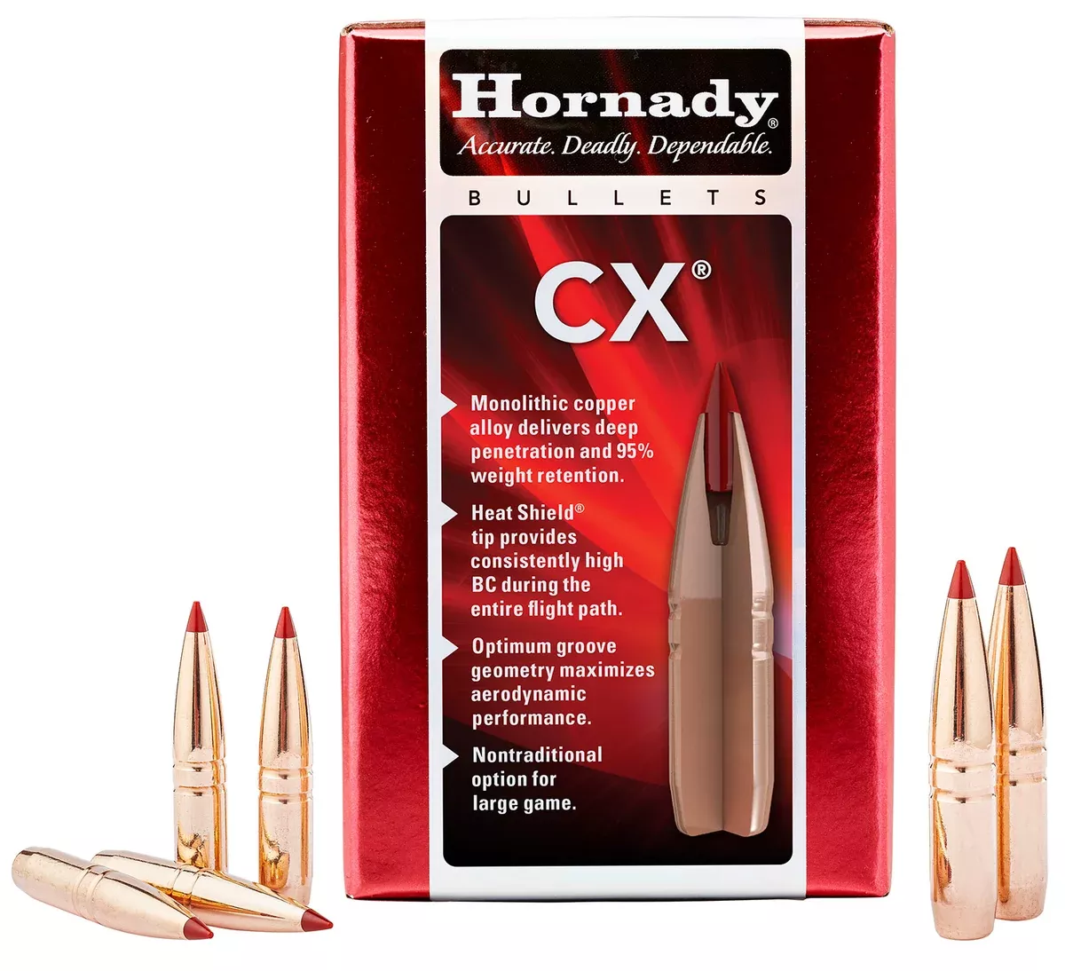 Hornady 30738 CX30 Cal 190 gr Copper Solid 50 Per Box/ 25 Case