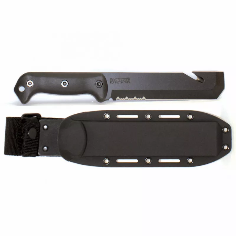 KA-BAR Becker TacTool Fixed Blade Knife Chisel Point Combo Edge Blade 7" Black Grivory w/Nylon Sheath