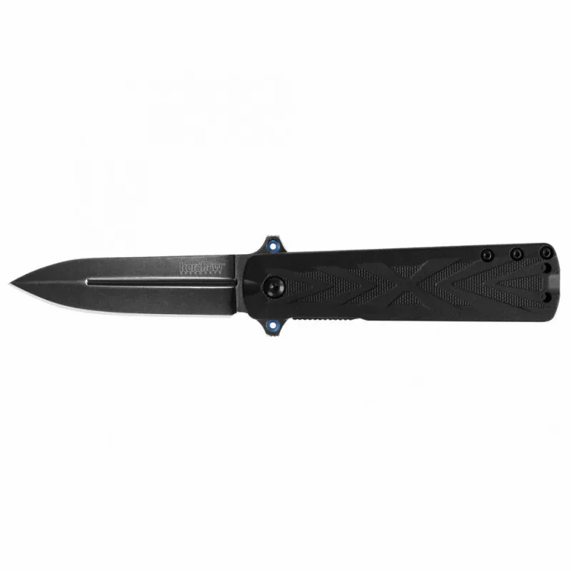 Kershaw Barstow Folding Knife Plain Spear Point Black Blade 3" Black Handle