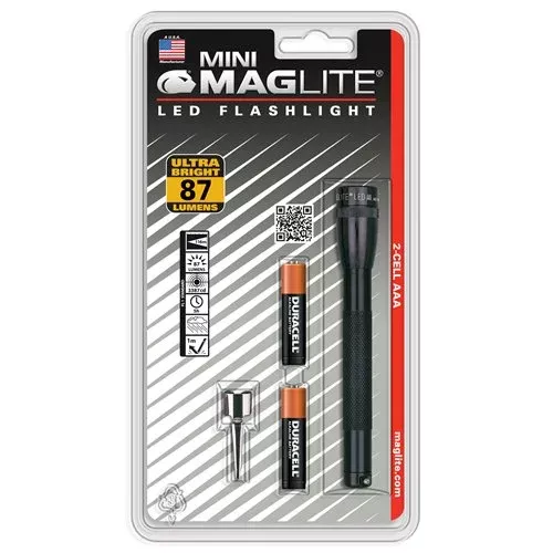 Mag Instrument Mini Maglite LED 2AAA Flashlight, Black