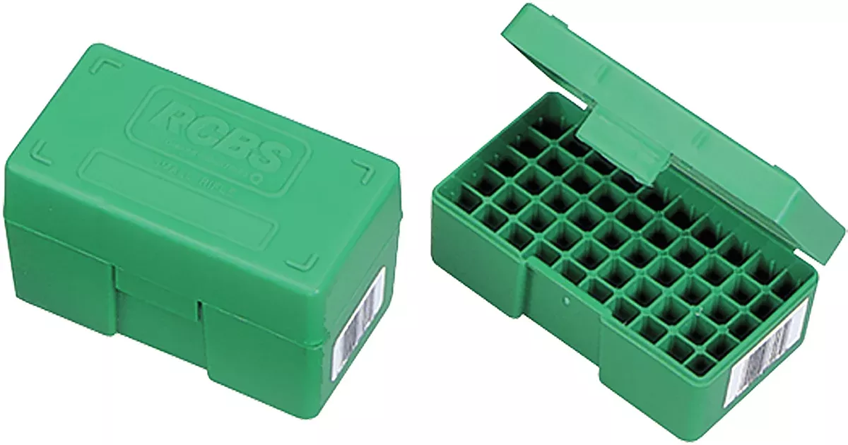 RCBS 86905 Ammo Boxfor Medium Pistol Green Plastic