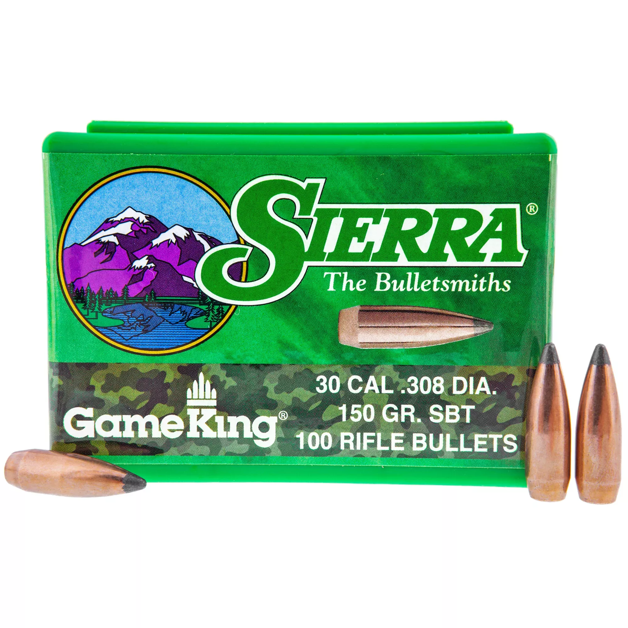Sierra GameKing .308 150gr Spitzer Boat Tail Bullets – 100 Count
