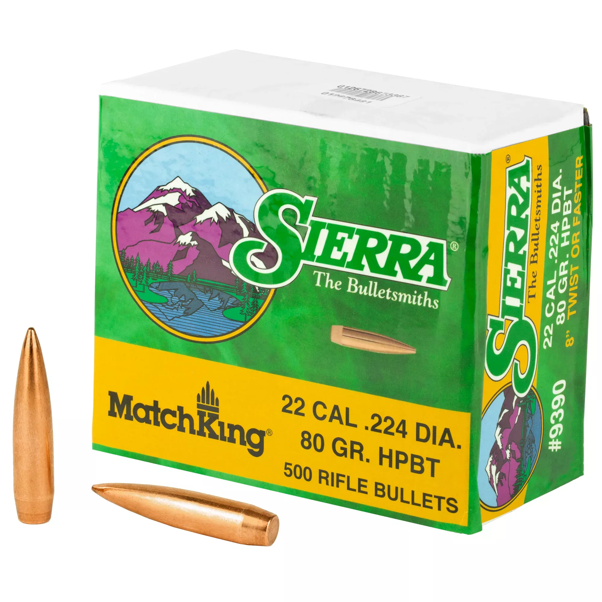 Sierra MatchKing .224 80gr HPBT Bullets – 500 Count