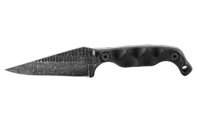 Stroup Knives Mini 3 Acid Etched Black with Sheath – Compact Fixed Blade