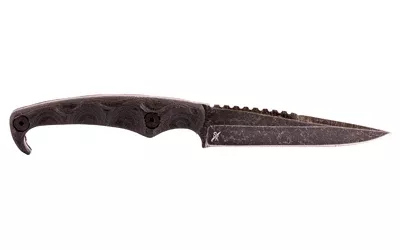 Stroup Knives MK2 Fixed Blade – 4" Acid Etched Black Blade with Sheath