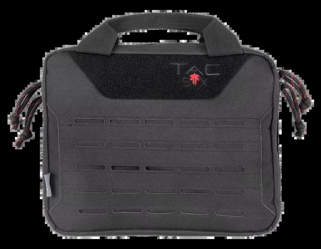 Tac Six Black Lockable Double Handgun 600D Polyester Gun Case with Zipper 10814