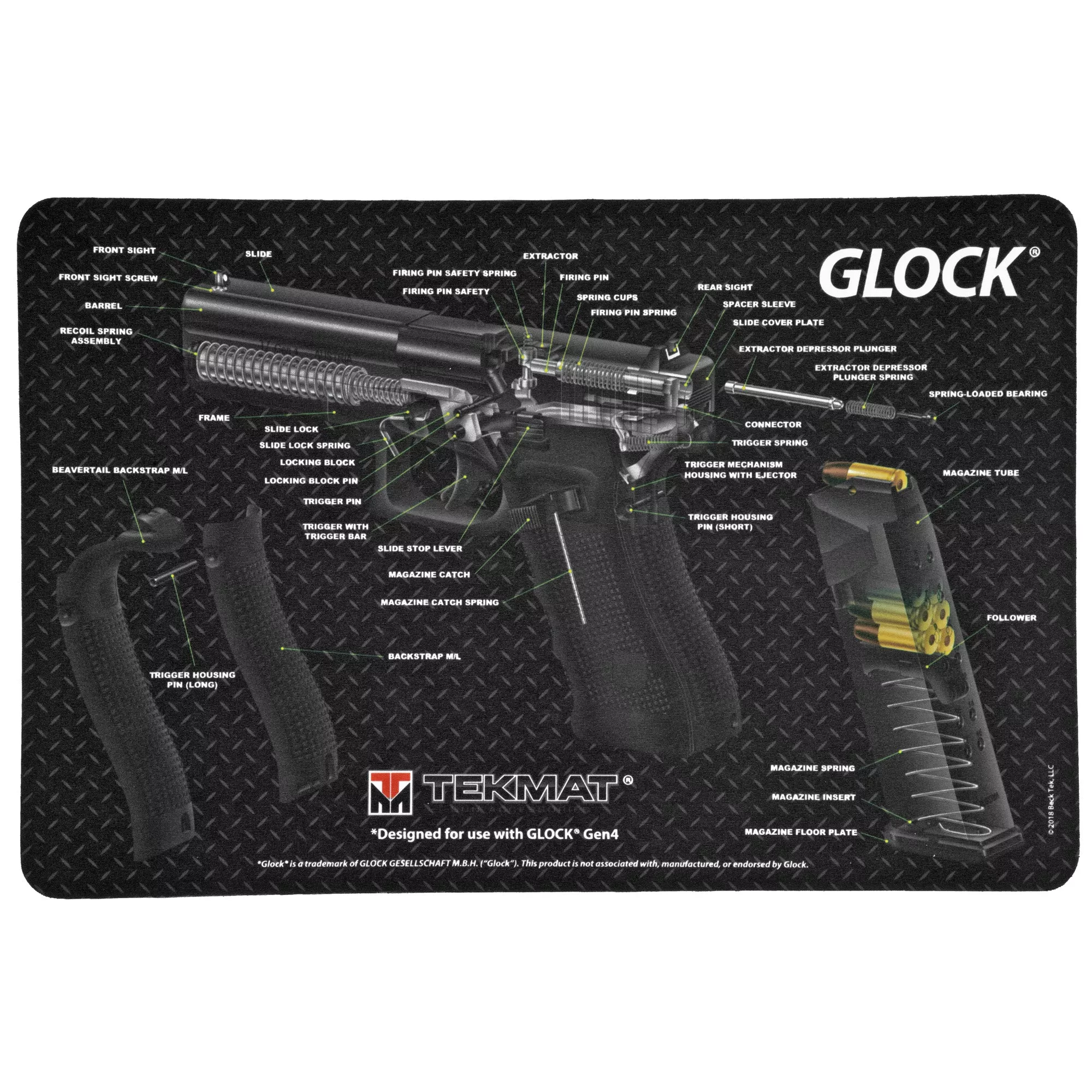 TekMat Cutaway Pistol Mat for Glock – Black