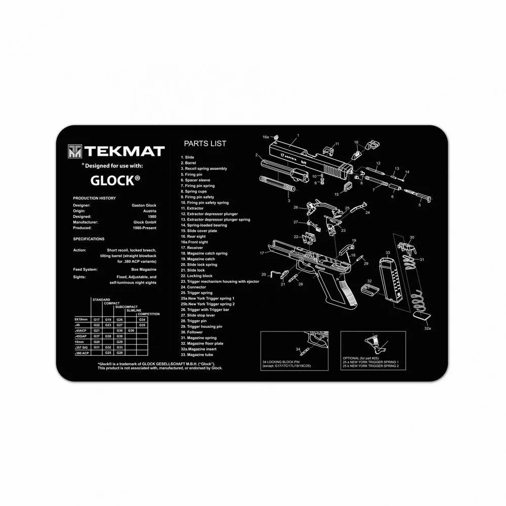 TekMat Pistol Mat for Glock – Black