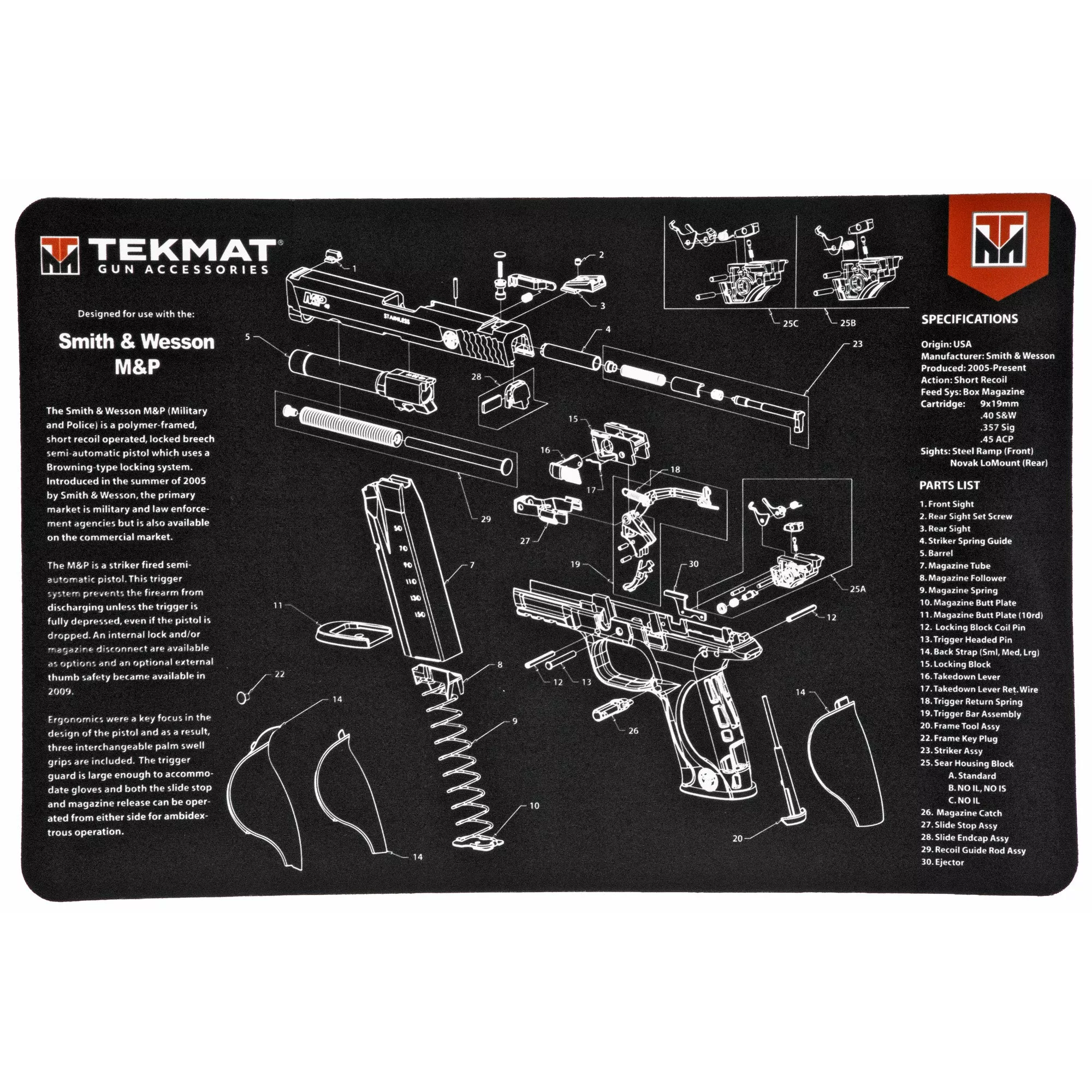 TekMat Pistol Mat S&W M&P – Black