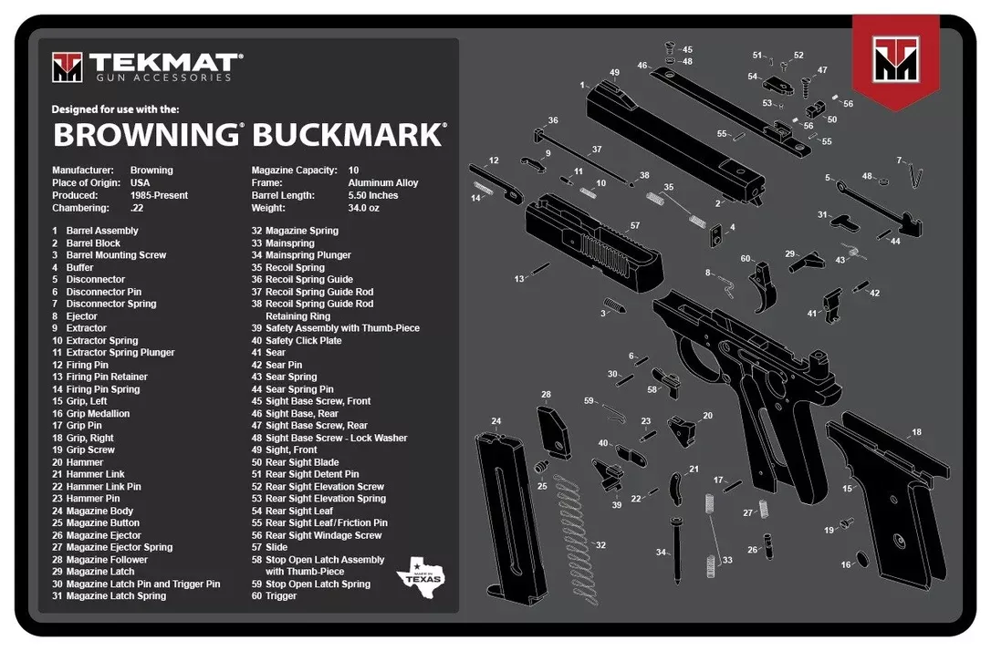 TEKMAT TEK-R17-BROWNING-BM 17X11 BRN BUCKMARK
