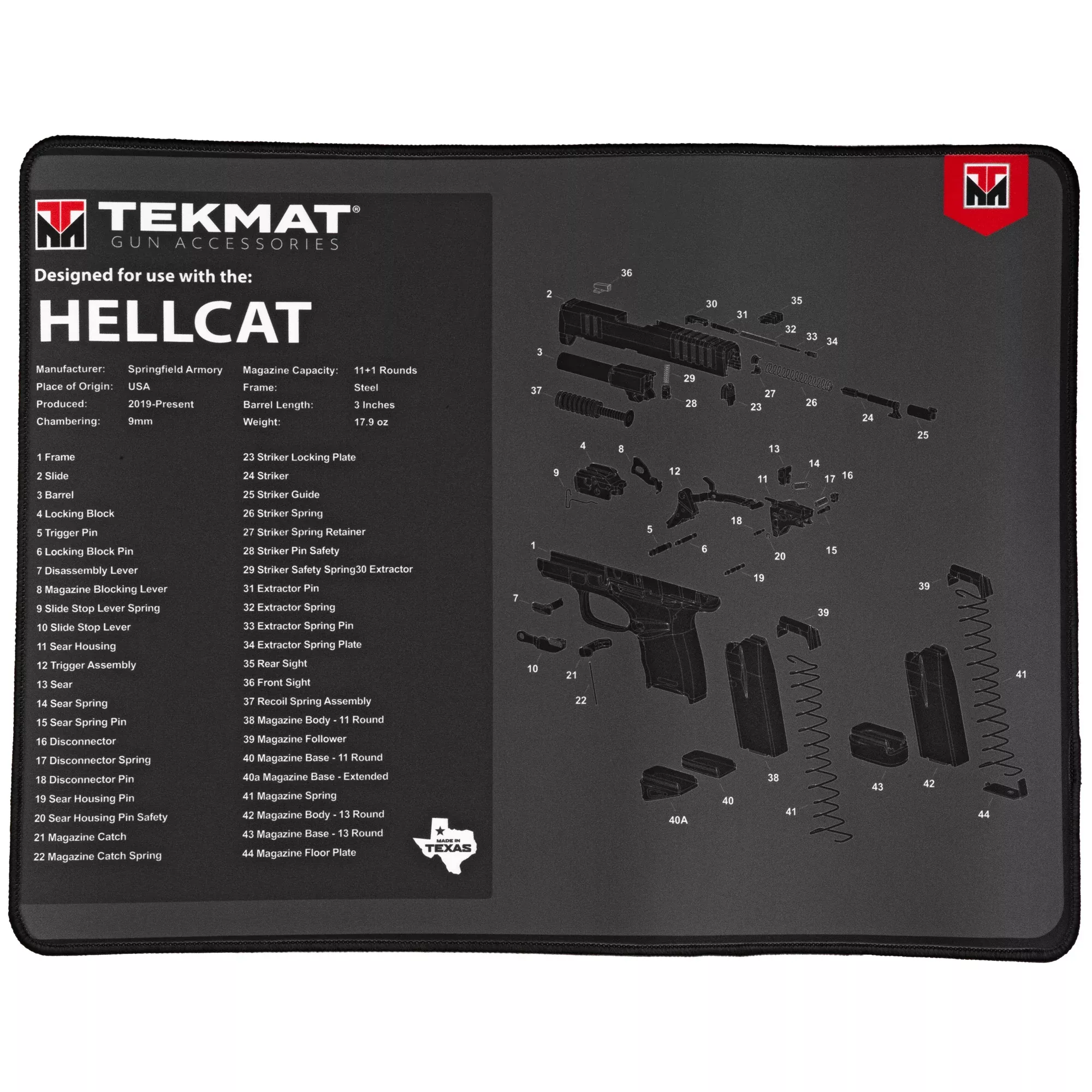 TekMat Ultra Premium Pistol Mat – Springfield Hellcat