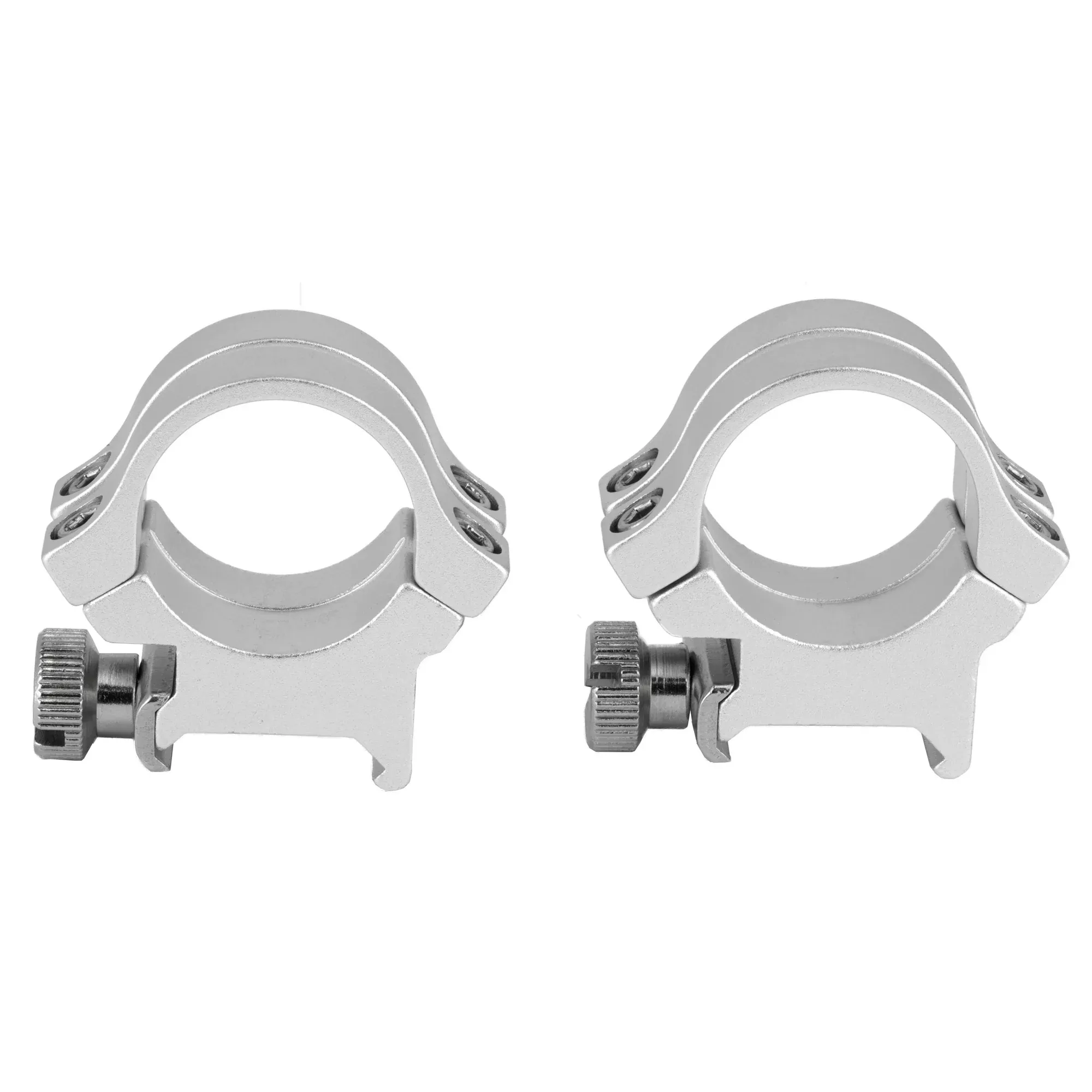 Weaver Quad Lock Rings 1" High Silver – Four-Screw Scope Rings
