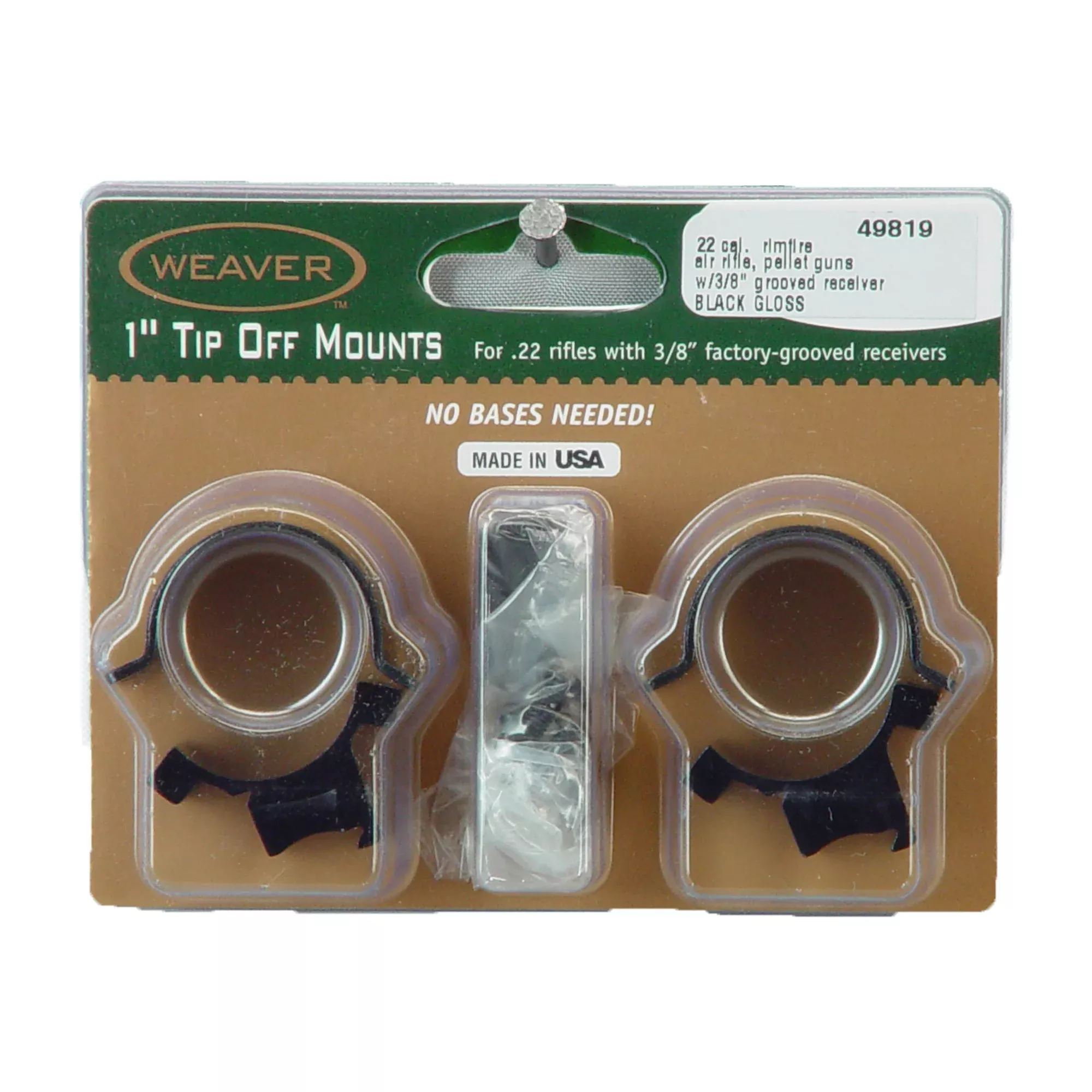 Weaver Sure Grip Tip-Off 1" Scope Rings – Gloss Finish