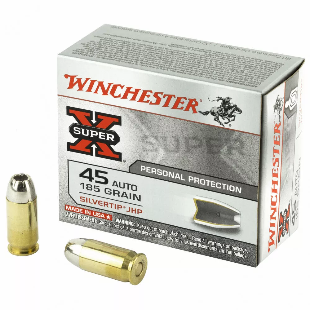 Winchester Ammunition Super-X Silvertip 45ACP 185 Grain 20 Round Box